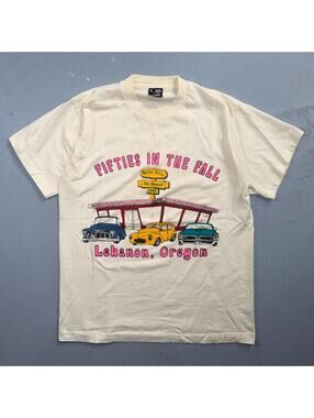 50s in the Fall VTG T Shirt 90s Rockabilly Cars Lebanon Oregon Elvis Graphic